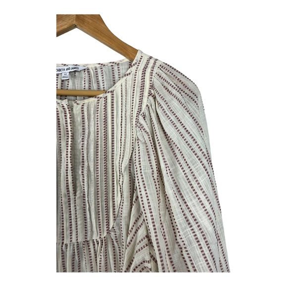 FINAL SALE Elizabeth & James Pintuck Embroidered Peasant Blouse | Size Medium - Picture 7 of 8